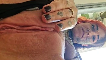 BaleaTheScarleg Fingering Her Wet Hairy Pussy Solo - Goth Redhead MILF Masturbation Close-Up