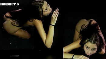 Athena Heart gets her blue eyes filled with cum