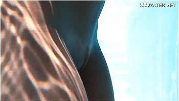 Underwater Swimming With The Most Charming Model With Petite Blonde And Lisi Kitty