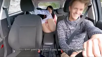 STOP THE CAR AND EAT MY PUSSY!!! Horny Step Sister Can't Wait HOME! Licking and Pounding on the Back Seat - MrPussyLicking