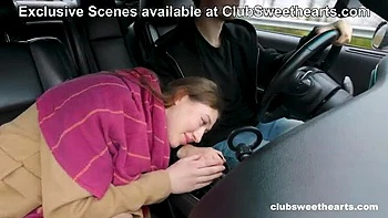 Shy Teen Miss Sunset Gives Sloppy Car Blowjob After Ride - Anal Sex with Alex Polo