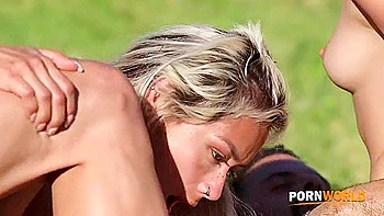 Vacation Sex Chapter 2: Bi Babes Rebecca Volpetti And Veronica Leal Share Spunk After Holiday Group Sex