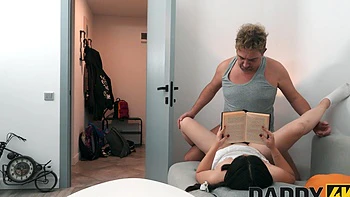 Brunette Amelia Ost with natural tits gets fucked in missionary and doggystyle