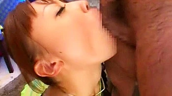 He takes out his dick, gets a handjob, a blowjob, and then puts it in his mouth and swallows it.