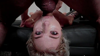 The sexy girl Hyley Winters gags on cock and gets rough fucked