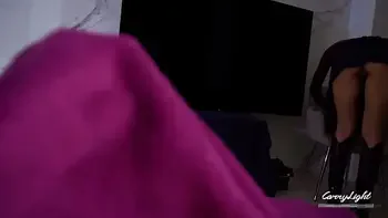 Step Mom Caught Step Son Jerking off and help him to Cum Quick Amateur couple CarryLight