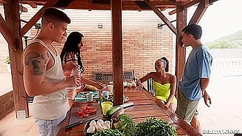 At Backyard Bbq - Jordi El Nino Polla And Malia Lenoir