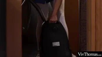 Gorgeous housemaid catches her mistress masturbating in the bathtub