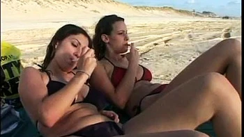 At the beach, then to bed: Licking, Eporner  Lesbian Porn