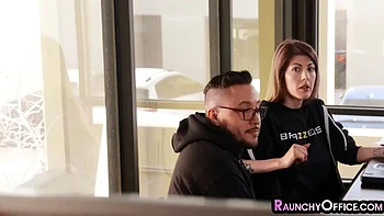 Stunning busty office MILF pussysmashed