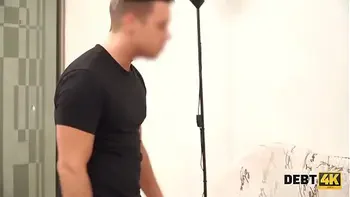 DEBT4k. Cunning guy fucks shaved pussy of red-haired cutie for the debt