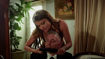 Two sexy babes share a big black cock in an intense threesome