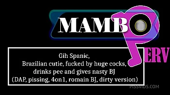 Gih Spanic, Brazilian Cutie, Fucked By Huge Cocks, Drinks Pee