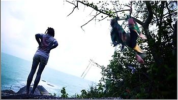 Tattoo Piercing Dreadhead Girl Gets Tied Up By Lily Lu On Public Beach - Kinbaku, Shibari, Bondage
