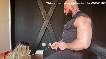 Submissive Blonde Tied Up For Her Master. Bdsm And Role Play