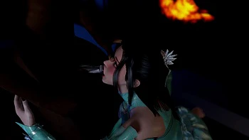 3D Asian Wife Cheating with Big Black Cock and Pissing a Lot