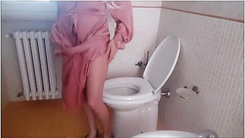 My Stepaunt On Toilet