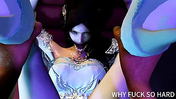 3D Cute Skinny Asian Slut Teasing the Big Cock to Fuck Her Pussy