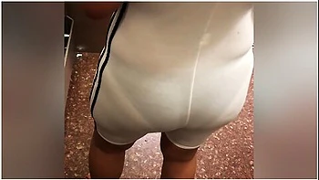 See Through Spandex Shorts Visible Panties