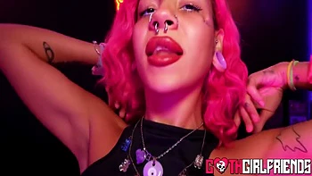 Tattooed Goth Lets Horny Dick Explore Her Shaved Pussy - Nali Marie