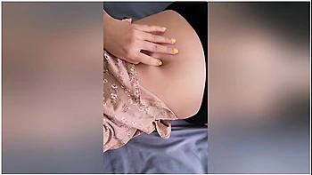 Sexy Asian College Student Playing Her Belly Button