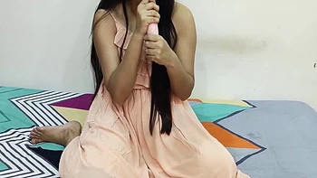 Indian Teen 18+ Girl Imagines Hard Sex With His Neighbour And Sucking Dick Toy And Pussy Play