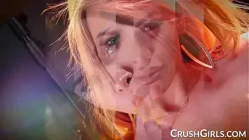 Gorgeous blonde Jessa Rhodes gagging on a cock