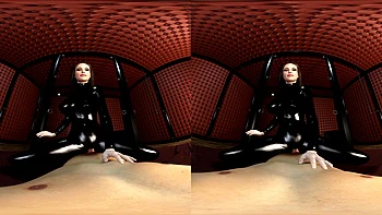 Shiny Busty Latex Girl Rides You – POV Cowgirl