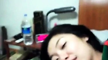 Cute Asian gets her first taste of big white cock