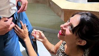 My little stepdaughter teases me while my wife leaves -