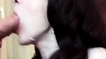 Hot Cougar Mom Deepthroats and Swallows