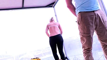 Sweet Cat sucks a huge cock near the Port of Prague