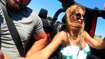 German amateur milf does public car blowjob