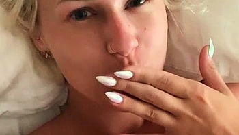 Cute blonde with big boobs solo