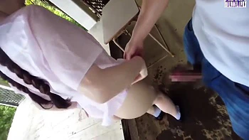 Rina Takase In Slick Outdoor Tease With A Pink Tipped F Cup Beauty Soaked In Oil