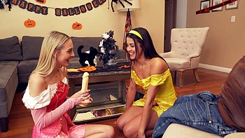 Nathan Bronson and two sexy teens in a hot threesome action