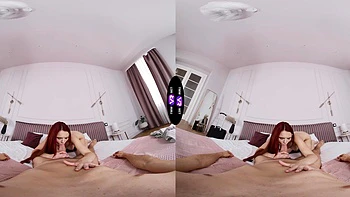 Skinny teen Sirena Milano rides cock in steamy vr sex