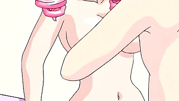 Cartoon teen with massive tits rides hard cock in POV