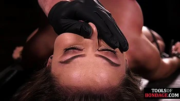 Restrained beauty babe loves BDSM sex