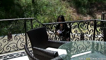 Hard doggy style fuck with a silicone tits brunette Juelz Ventura