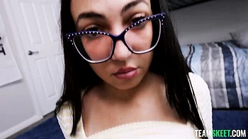 Angel in glasses Mira Luv penetrated in the missionary pose by big cock