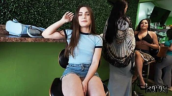 Funsized Megan and Juniper Ren are enjoying doggy style session