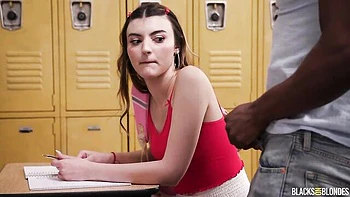 Gorgeous doll with nice ass Julia James rammed by black cock