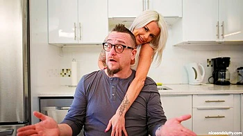Stunning sex in the kitchen with a hot blonde La Petite Blonde