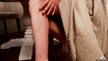 Stunning mature brunette Macy Ann stimulates her hungry vagina