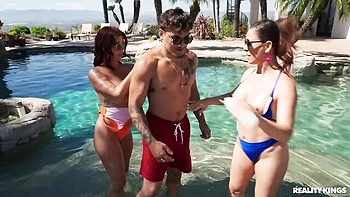 Beautiful doggy style fuck with hot Cherie Deville and Alexis Fawx