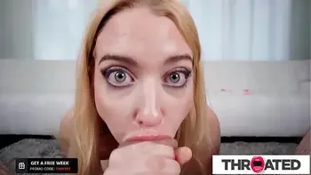 Throated - Petite Flirty Chloe Cherry Sucks A Huge Cock