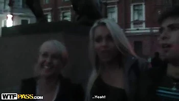 Public fuck with gf in fishnets