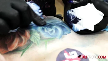 Graceful miss at boobs tattoo action