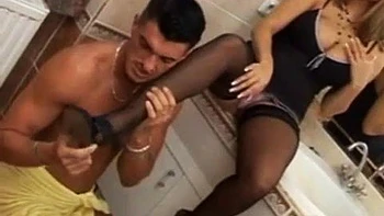 Petra bathroom fuck Stockings: Blowjob, Doggy  Cowgirl Porn